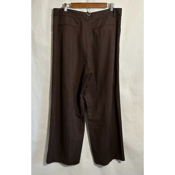 Madewell Slouchy Straight Trouser Pants 12 Brown Drapey Twill Straight Loose Leg - Picture 3 of 8